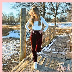 Mother Velvet Track Pants